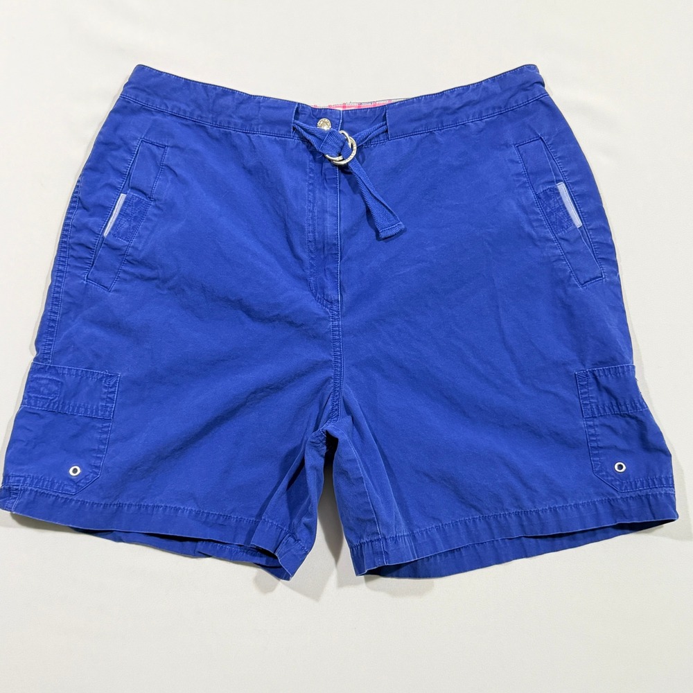 Lauren Ralph Lauren Shorts 16 Blue Cotton Cargo Preppy Utility Coastal Womens